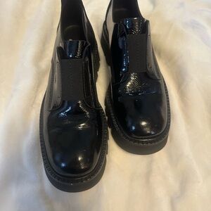 Women’s Black Patent Leather Slip-On Shoes